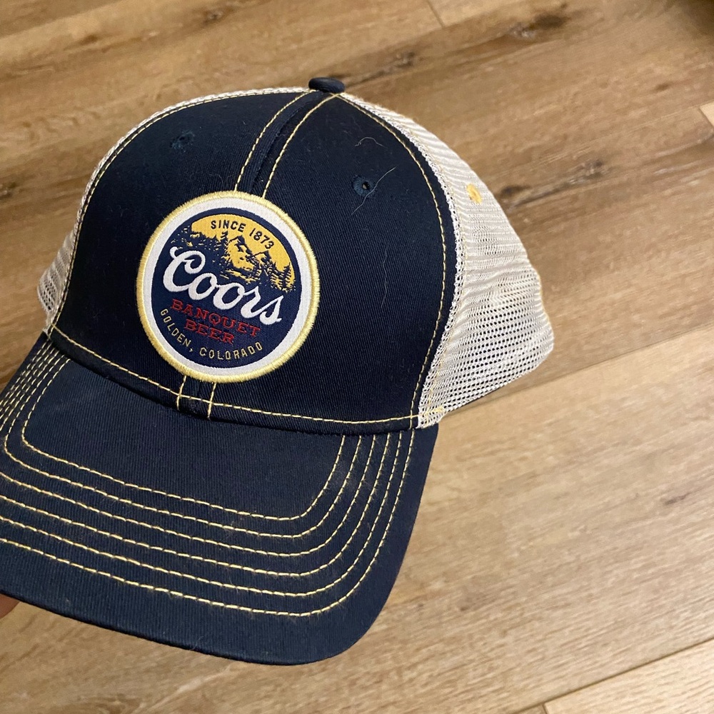 Coors Banquet Navy and Beige Mesh Hat